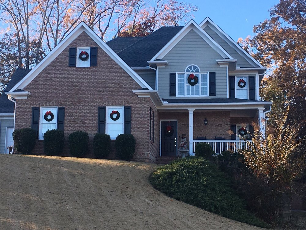 Exterior home painting project - another angle showing detail work